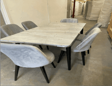 Classic Marble Dining Table 2 UK | Shop Traditional Marble Dining Tables Online | 6 Chairs | Free Delivery